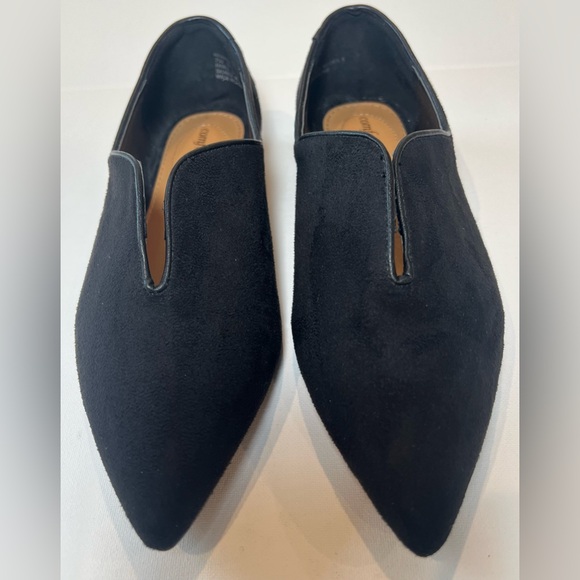 comfortview Shoes - Comfortview Victorian Style Black Suede Women’s Slip-On Loafers Point Toe